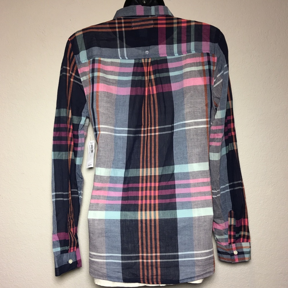 OLD NAVY Classic Semi-Sheer Plaid Shirt XS/XXL - Picture 3 of 6